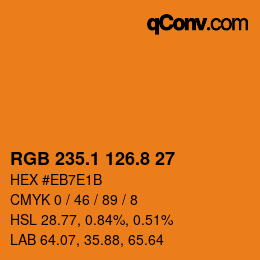Farbcode: RGB 235.1 126.8 27 | qconv.com
