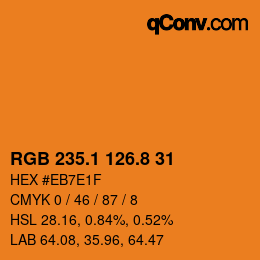 Color code: RGB 235.1 126.8 31 | qconv.com
