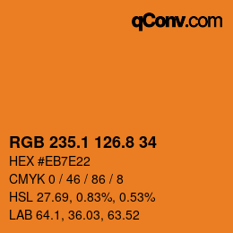 Color code: RGB 235.1 126.8 34 | qconv.com