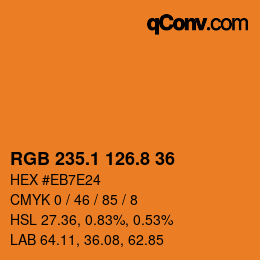 Color code: RGB 235.1 126.8 36 | qconv.com
