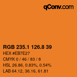 Color code: RGB 235.1 126.8 39 | qconv.com