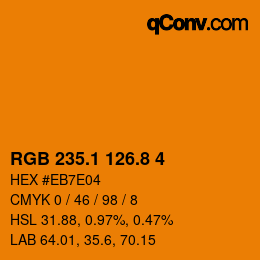 カラーコード: RGB 235.1 126.8 4 | qconv.com