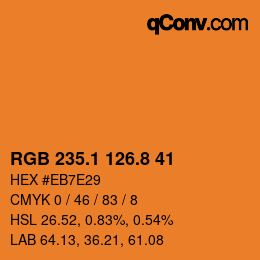 Color code: RGB 235.1 126.8 41 | qconv.com