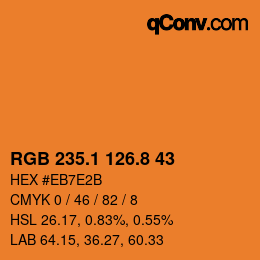 Color code: RGB 235.1 126.8 43 | qconv.com
