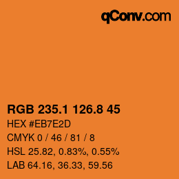 Color code: RGB 235.1 126.8 45 | qconv.com