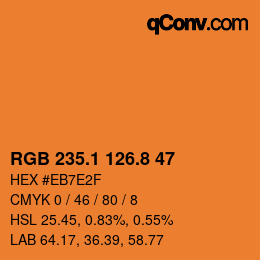 Farbcode: RGB 235.1 126.8 47 | qconv.com