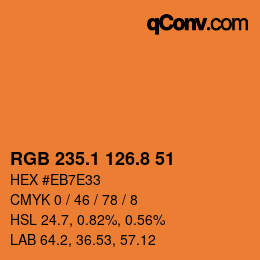 Color code: RGB 235.1 126.8 51 | qconv.com
