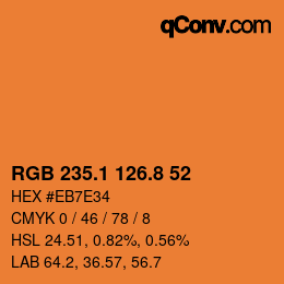 Color code: RGB 235.1 126.8 52 | qconv.com