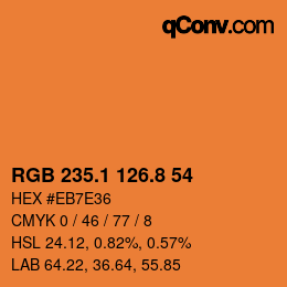 Color code: RGB 235.1 126.8 54 | qconv.com