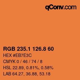 Color code: RGB 235.1 126.8 60 | qconv.com