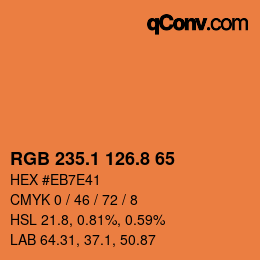 Color code: RGB 235.1 126.8 65 | qconv.com