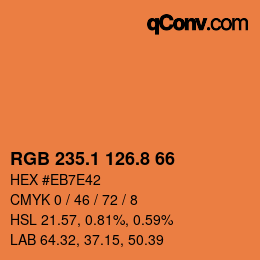 Color code: RGB 235.1 126.8 66 | qconv.com