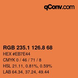 Color code: RGB 235.1 126.8 68 | qconv.com