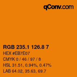 カラーコード: RGB 235.1 126.8 7 | qconv.com