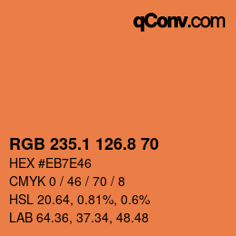 Color code: RGB 235.1 126.8 70 | qconv.com