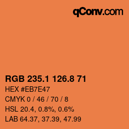 Color code: RGB 235.1 126.8 71 | qconv.com
