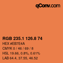 Color code: RGB 235.1 126.8 74 | qconv.com