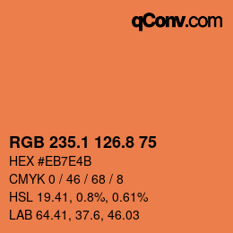 Color code: RGB 235.1 126.8 75 | qconv.com