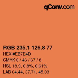 カラーコード: RGB 235.1 126.8 77 | qconv.com