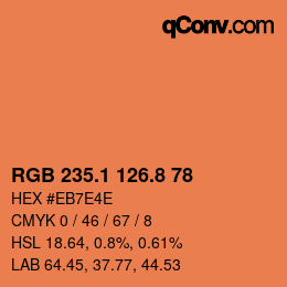 Color code: RGB 235.1 126.8 78 | qconv.com