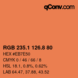 Código de color: RGB 235.1 126.8 80 | qconv.com