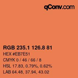 Color code: RGB 235.1 126.8 81 | qconv.com