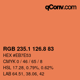 Color code: RGB 235.1 126.8 83 | qconv.com