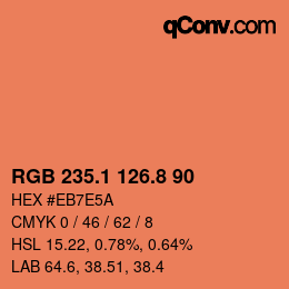 Color code: RGB 235.1 126.8 90 | qconv.com