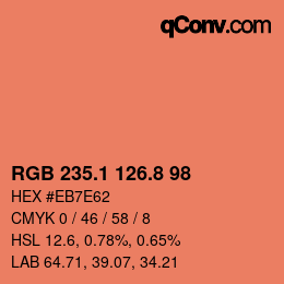 Color code: RGB 235.1 126.8 98 | qconv.com
