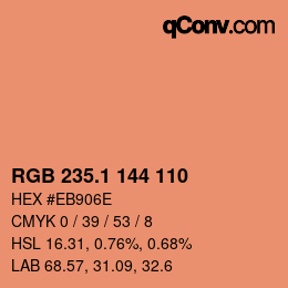 カラーコード: RGB 235.1 144 110 | qconv.com