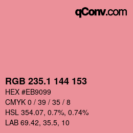 カラーコード: RGB 235.1 144 153 | qconv.com