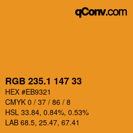 カラーコード: RGB 235.1 147 33 | qconv.com