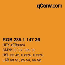 カラーコード: RGB 235.1 147 36 | qconv.com