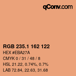 カラーコード: RGB 235.1 162 122 | qconv.com