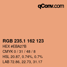 カラーコード: RGB 235.1 162 123 | qconv.com