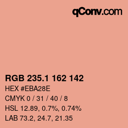 カラーコード: RGB 235.1 162 142 | qconv.com