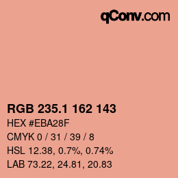 カラーコード: RGB 235.1 162 143 | qconv.com