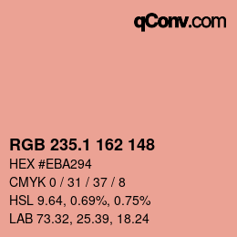 カラーコード: RGB 235.1 162 148 | qconv.com