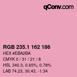 カラーコード: RGB 235.1 162 186 | qconv.com