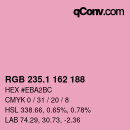カラーコード: RGB 235.1 162 188 | qconv.com
