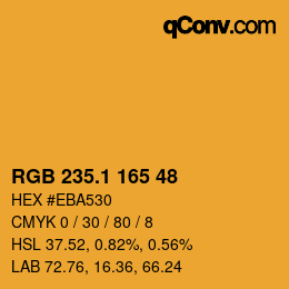 カラーコード: RGB 235.1 165 48 | qconv.com