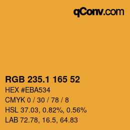 カラーコード: RGB 235.1 165 52 | qconv.com