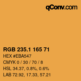 カラーコード: RGB 235.1 165 71 | qconv.com