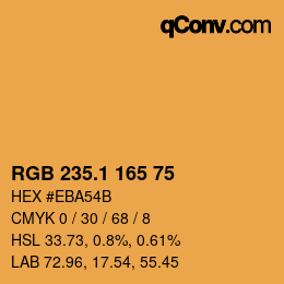 カラーコード: RGB 235.1 165 75 | qconv.com