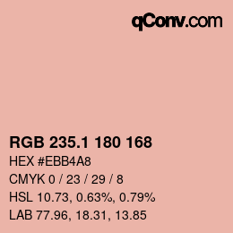 カラーコード: RGB 235.1 180 168 | qconv.com