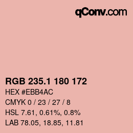 カラーコード: RGB 235.1 180 172 | qconv.com