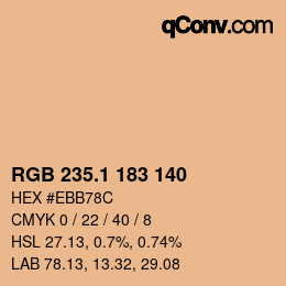 カラーコード: RGB 235.1 183 140 | qconv.com