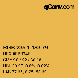カラーコード: RGB 235.1 183 79 | qconv.com