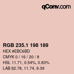 カラーコード: RGB 235.1 198 189 | qconv.com
