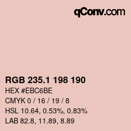 カラーコード: RGB 235.1 198 190 | qconv.com